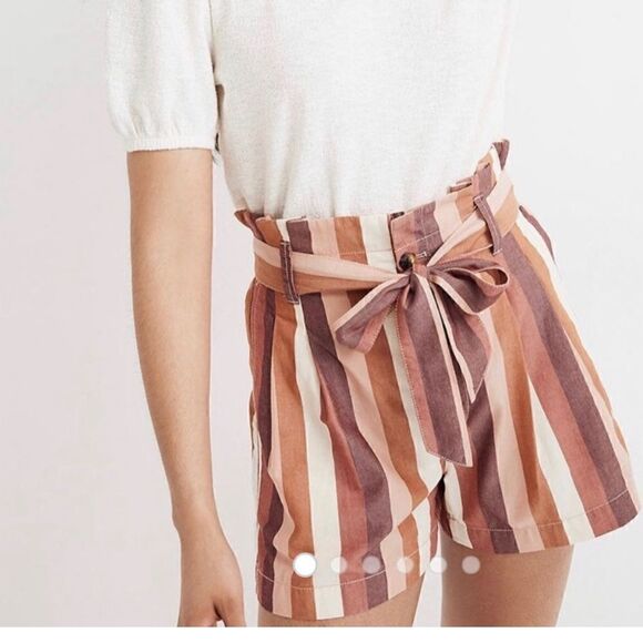 Madewell Paperbag Shorts in Rainbow Stripe size 2 - Picture 1 of 10
